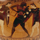 The Departure of Memnon for Troy. Greek, circa 550-525 B.C. Black-figure vase. Brussels, Museés royaux d'Art et d'Histoire